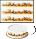 3 pcs Seashell Ocean Cake Strips Edible birthday cake strips, cake side borders, Icing Sheets 2.7X11.8