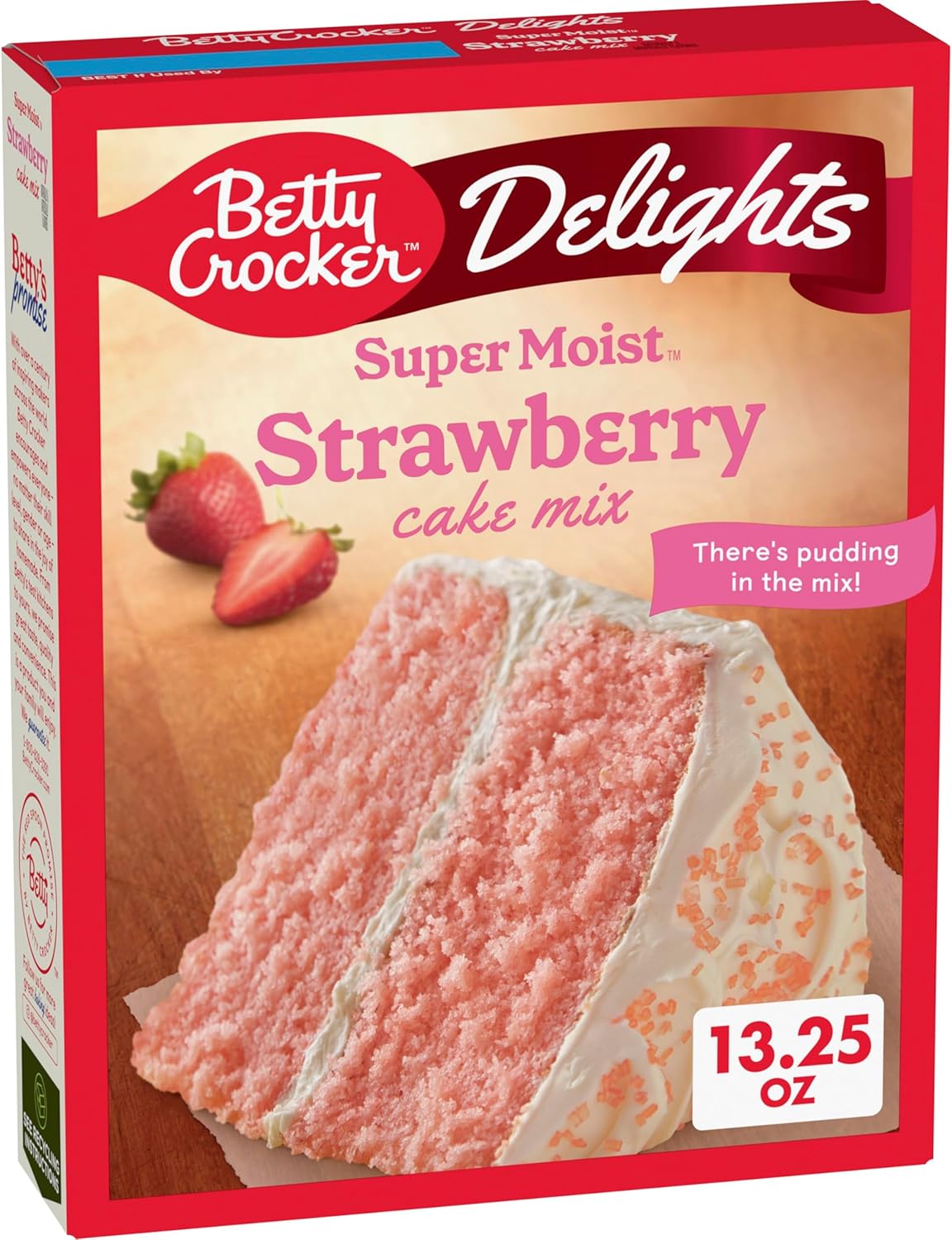 Betty Crocker Delights Super Moist Strawberry Cake Mix, 13.25 oz