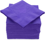 100 Pack Purple Beverage Napkins, Big Party Pack, 2 Ply, Ideal for Wedding, Party, Birthday, Dinner, Lunch, Cocktails. (5” x 5”) by Amcrate