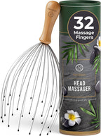 HELDSON® Premium Wire Head Massager Scalp Massage Tool - 32 Fingers Octopus Scratcher - Stress Relax Tickler - Hair Massagers Whisk - Headspa Equipment - Headscratcher Tickle Tools - Gift Men, Women