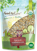 Food to Live Organic Omega-3 Seeds Mix with Flax, Chia and Sesame, 1.5 Pounds Non-GMO Whole Seeds, Raw, Kosher, Vegan. Rich in Omega 3 Fatty Acids and Dietary Fiber. Great for Salads and Oatmeal