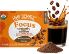 Four Sigmatic Focus Organic Mushroom Coffee | Instant Mushroom Coffee Mix with Lion's Mane, Chaga and Rhodiola for Better Focus and Immune Support | 10 Packets