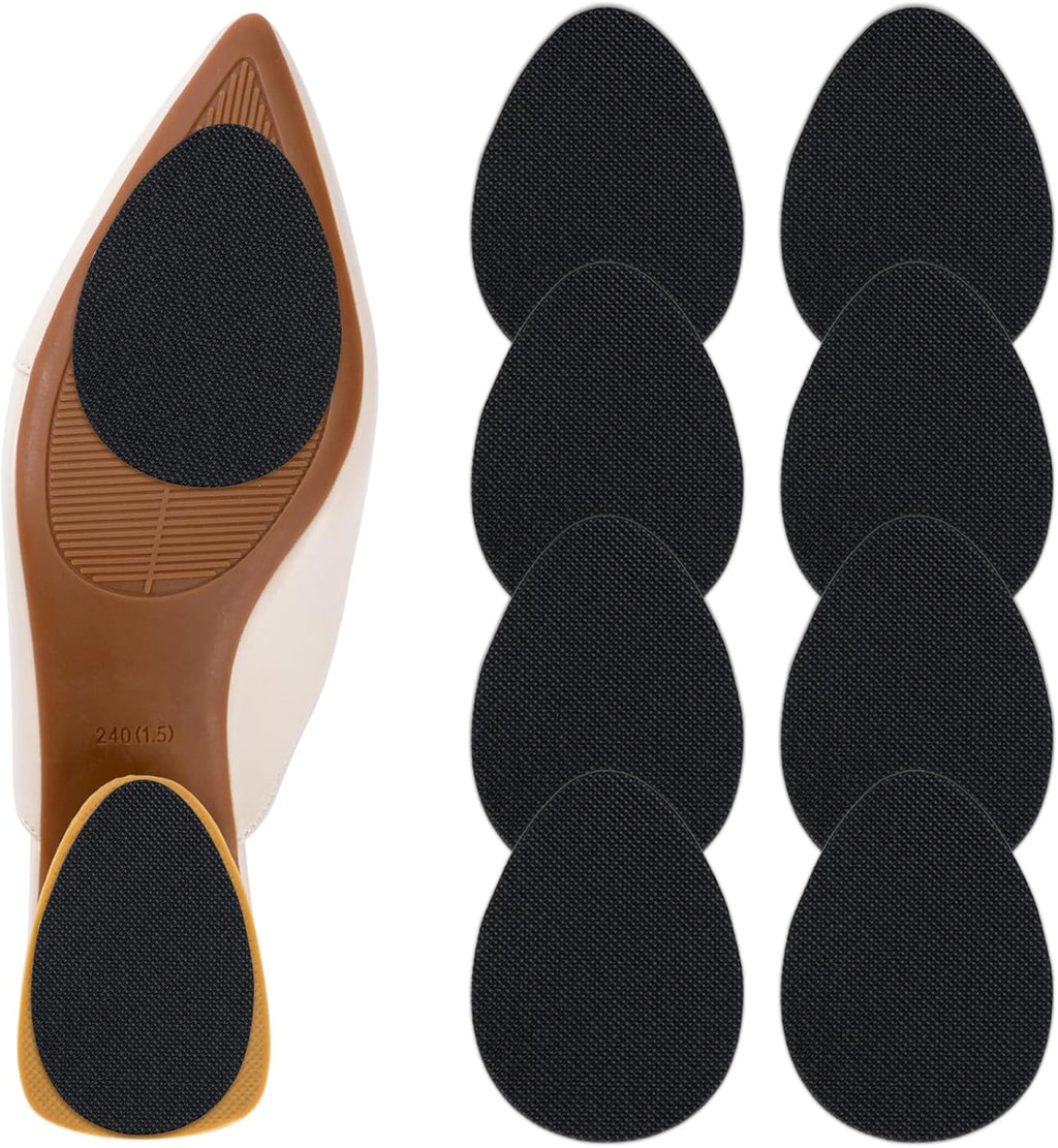 Non Slip Shoe Pads, GADEBAO Self Adhesive Anti Slip Shoe Grips on Bottom of Shoes, Odorless Silicone Pads, High Heels Non Skid Sole Protector Stickers (Black-8 pcs)