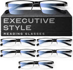Gaoye 6 Pack 2.75 Executive Style Reading Glasses Men - Durable Readers with Blue Light Filtering- Comfortable Fit with TR90 Frames