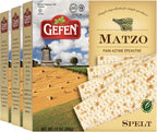 Gefen Organic Spelt Matzo 11oz (3 Pack) All Natural, Crisp & Delicious