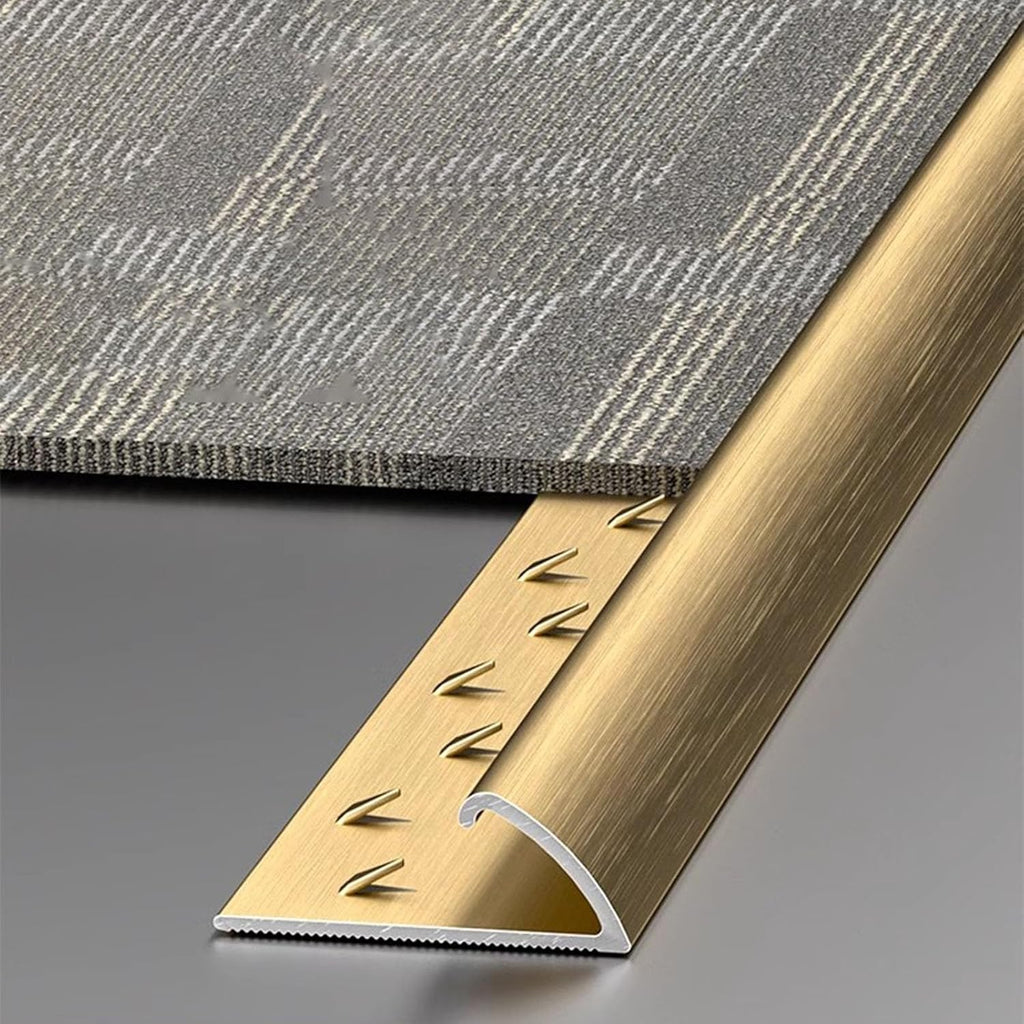 Z-Type Aluminum Transition Strip for Wood to Carpet/Tiles - 90cm Durable Floor Edging Trim(Gold)