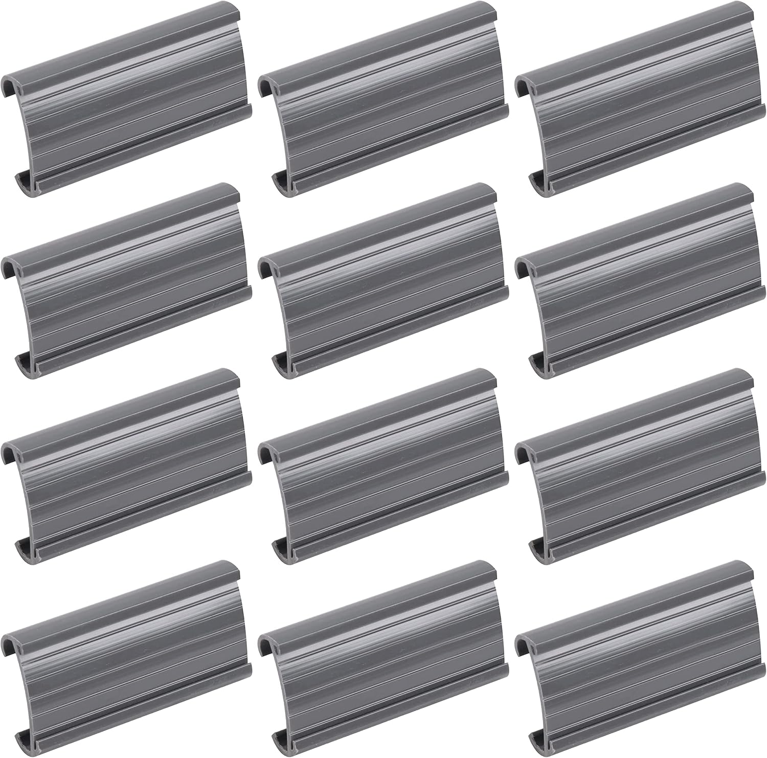 Metro 9990P Wire Shelf Label Holder for Super Erecta Shelving, Gray, 3" x 1.25" (12 Pack)