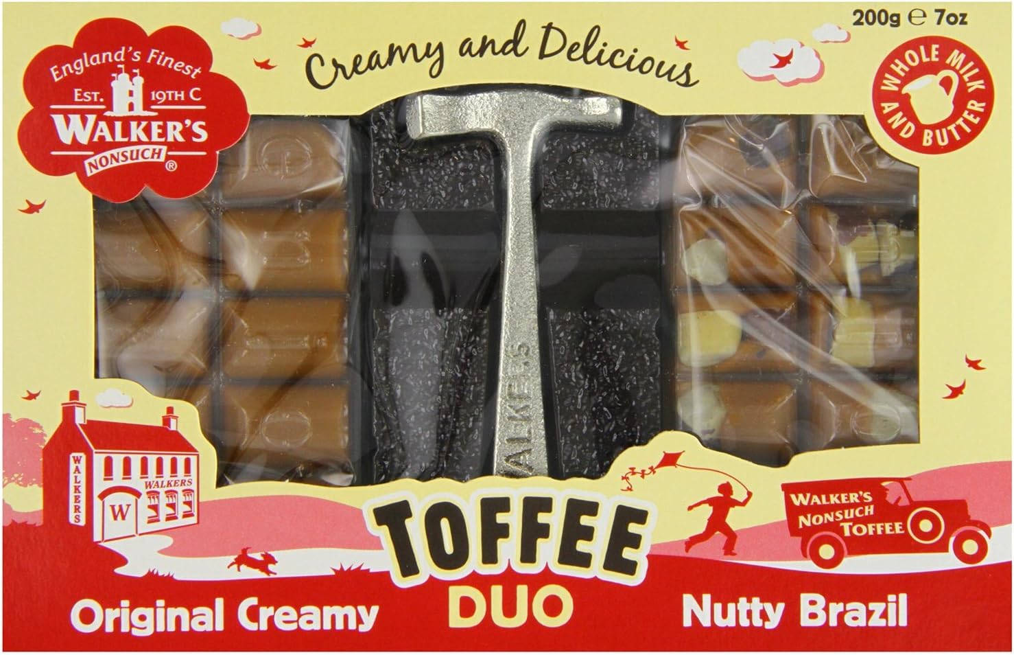 Walkers Nonsuch Toffee - Original Creamy and Brazil Nut - 200g