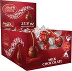 Lindt LINDOR Milk Chocolate Candy Truffles Bulk Box, Smooth Center, 25.4 oz, 60 Count Box