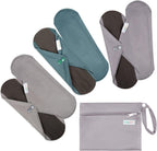 7pcs Set 1 pc Mini Wet Bag +6pcs Absorbent Reusable Sanitary Pads/Washable Cloth Menstrual Pads(Morandi-1,M)