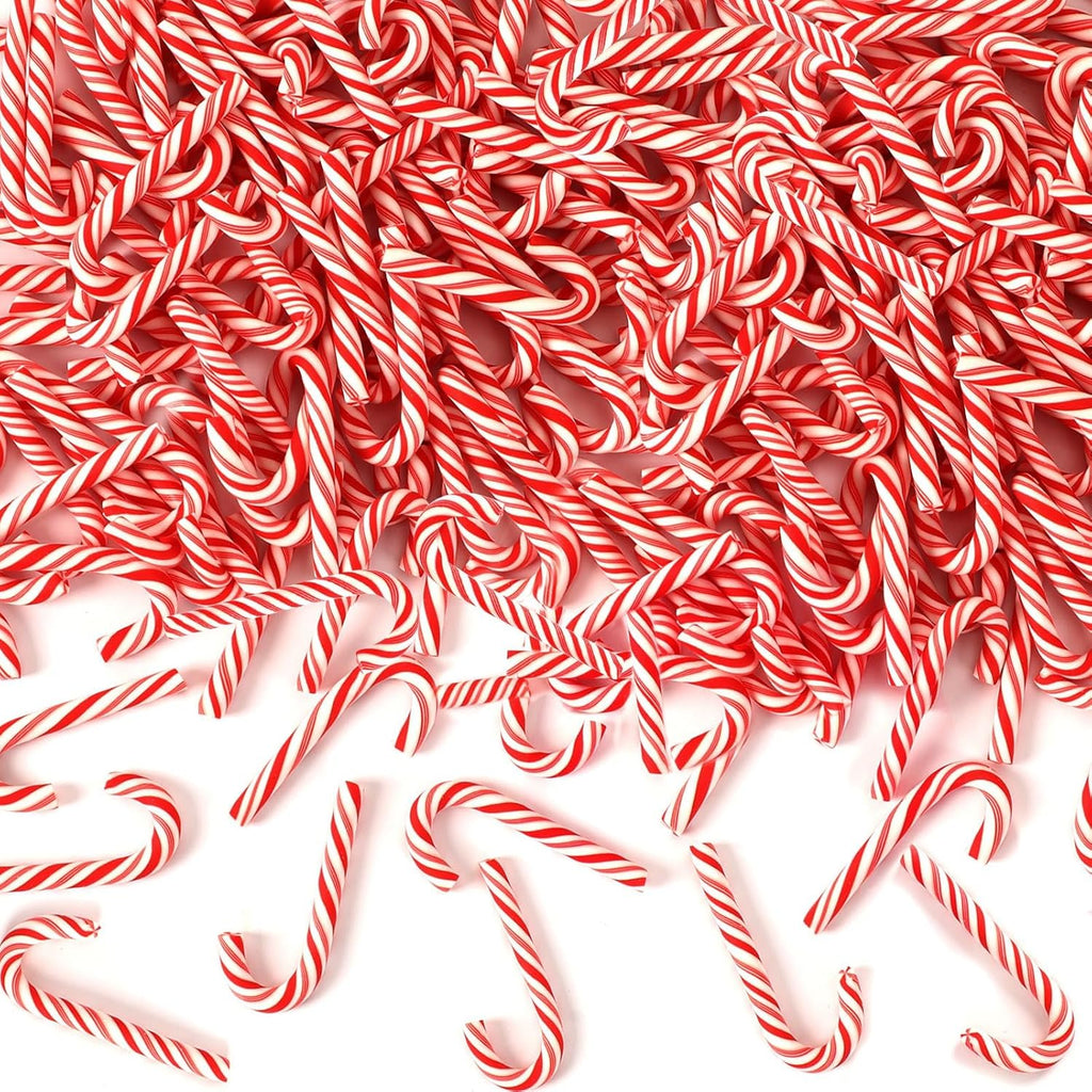 80pcs Mini Christmas Candy Cane for Crafts Fake Candy Canes Ornaments Decorations Xmas Table Scatters Red and White Candy Vase Filler for Decorations Party