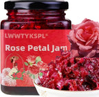 Rose Syrup Jam, Gourmet Rose Petal Jam (12.35oz) - Made with Real Petals for Cooking, Baking, and Flavoring Premium Floral Fruit Spread, Sweet Preserve