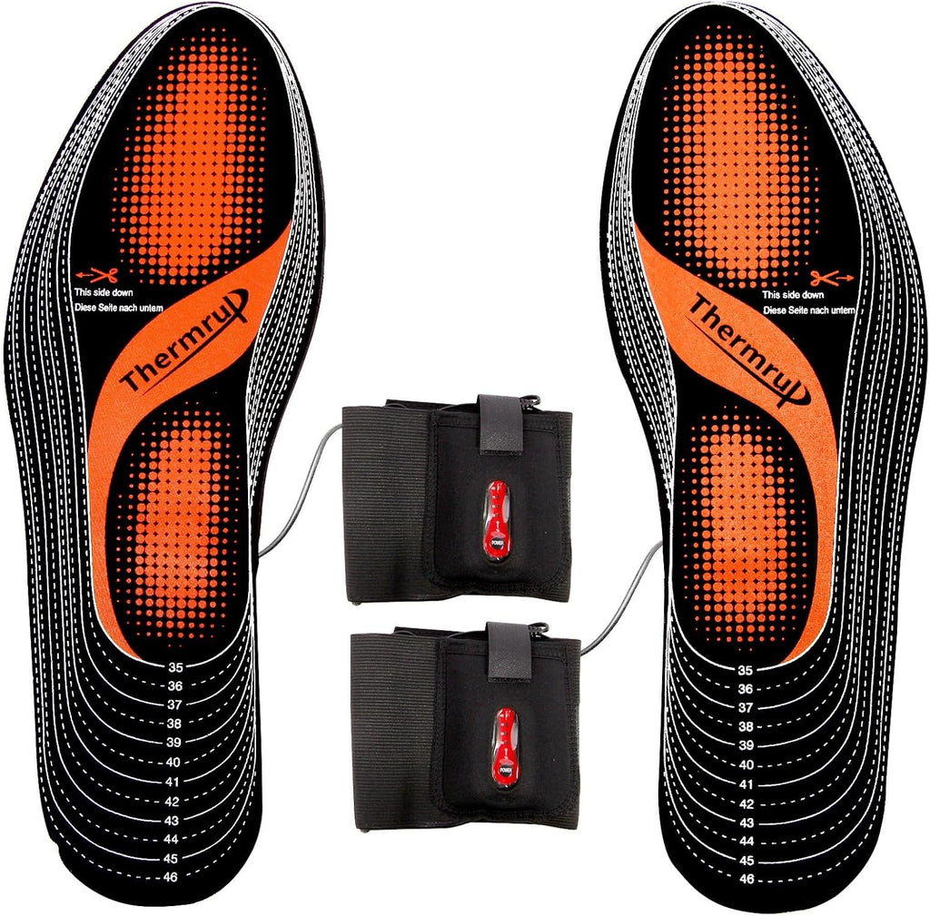 Thermrup Electric Heated Insoles Foot Warmers Rechargeable Li-Ion Battery(4 Temperature Settings) Size 4.5-14, Far Infrared, High Temperature