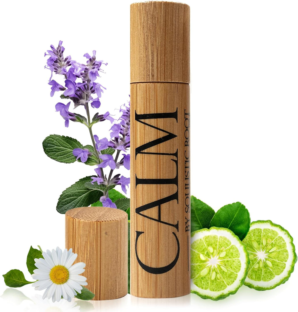 Soulistic Root Calm Essential Oil Roll On for Women – Aromatherapy Blend w/Lavender, Chamomile, Clary Sage – Rollerball for Relaxation, Self Care, Skin, Massage, Wellness & Gift Ideas – 10ml Bottle