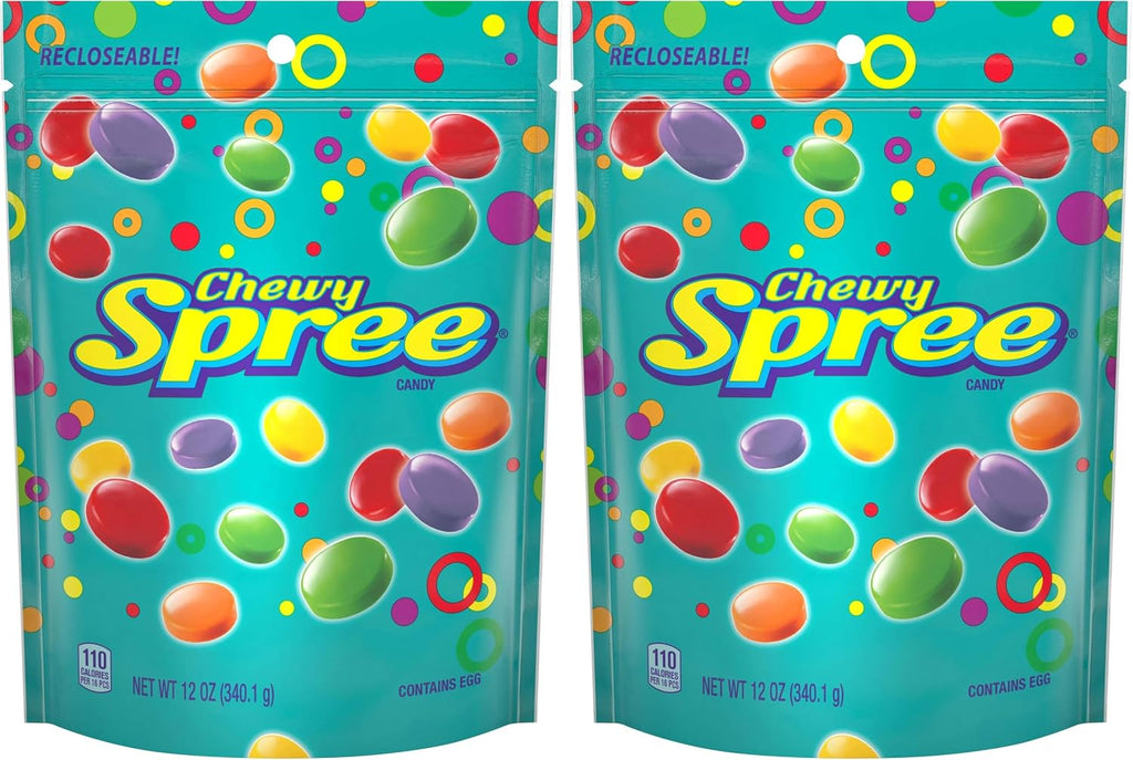 Wonka Spree Original Hard Candy, Resealable Bag, 12 Ounce Bag Full Size (Pack of 2)
