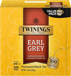 Twinings Earl Grey Black Tea Individually Wrapped Bags, 100 Count (Pack of 1), Flavoured with Citrus & Bergamot, Caffeinated, Enjoy Hot or Iced, 100 Teabags