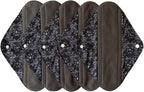 5 Pieces Charcoal Bamboo Mama Cloth/Menstrual Pads/Reusable Sanitary Pads (Black lace, Heavy (12 inch))