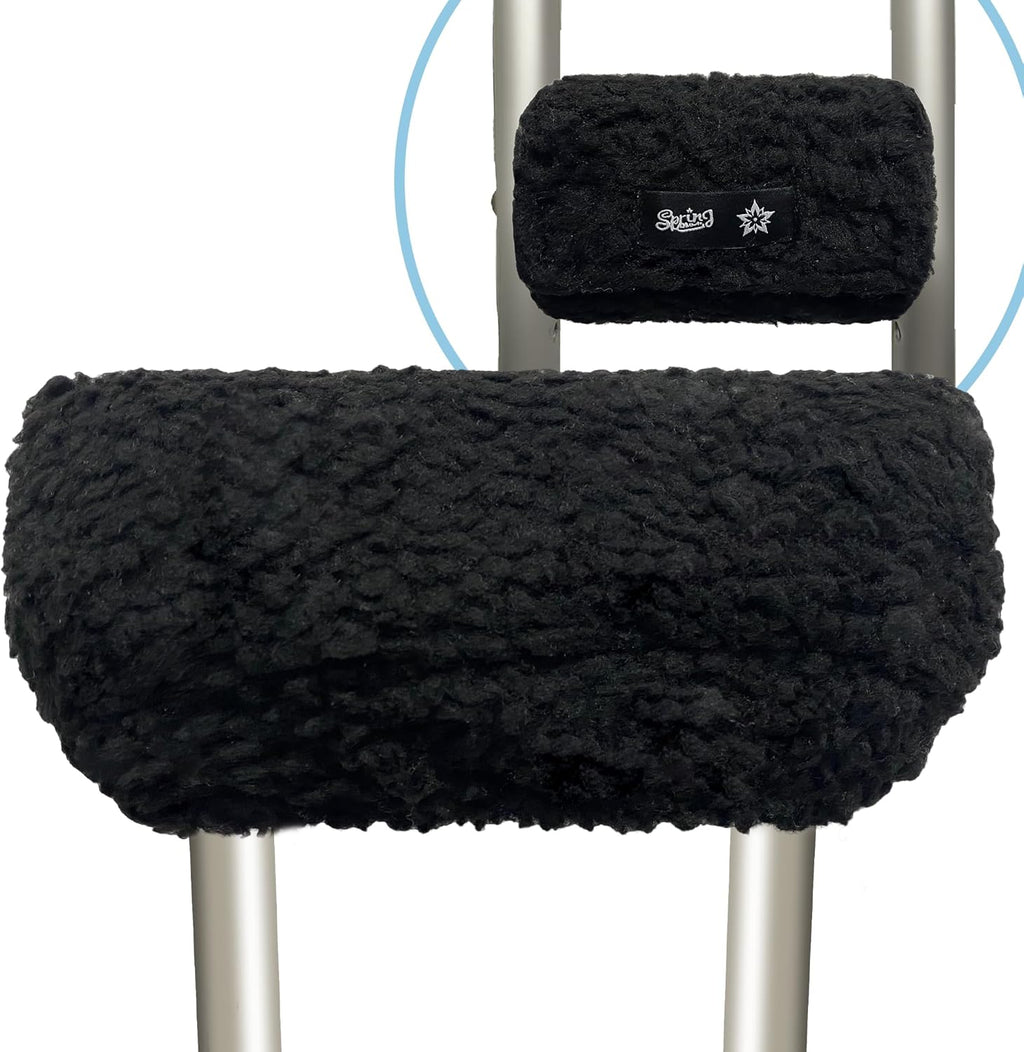 SPRING SEAON Plush Memory‑Foam Crutch Underarm Pad & Hand‑Grip Covers–Universal Fit, Breathable Moisture‑Wicking, Machine‑Washable Cushion for Crutches, Pain Relief & Chafing Protection