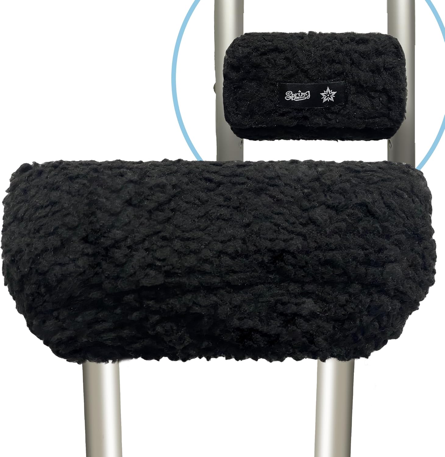 SPRING SEAON Plush Memory‑Foam Crutch Underarm Pad & Hand‑Grip Covers–Universal Fit, Breathable Moisture‑Wicking, Machine‑Washable Cushion for Crutches, Pain Relief & Chafing Protection