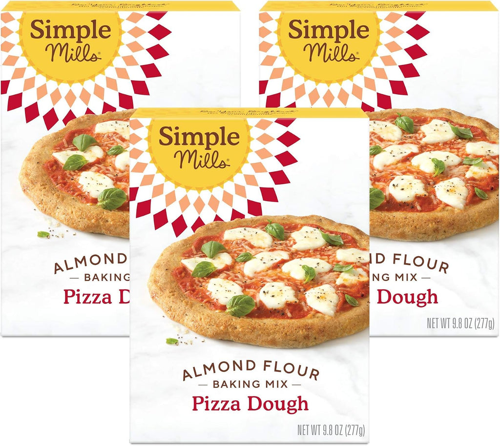 Simple Mills Almond Flour, Cauliflower Pizza Dough Mix, Gluten Free, Made with whole foods, 3 Count (Packaging May Vary)