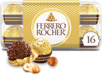 Ferrero Rocher Gourmet Hazelnut Milk Chocolate Gift Box, 16 Individually Wrapped Chocolates, 7 oz