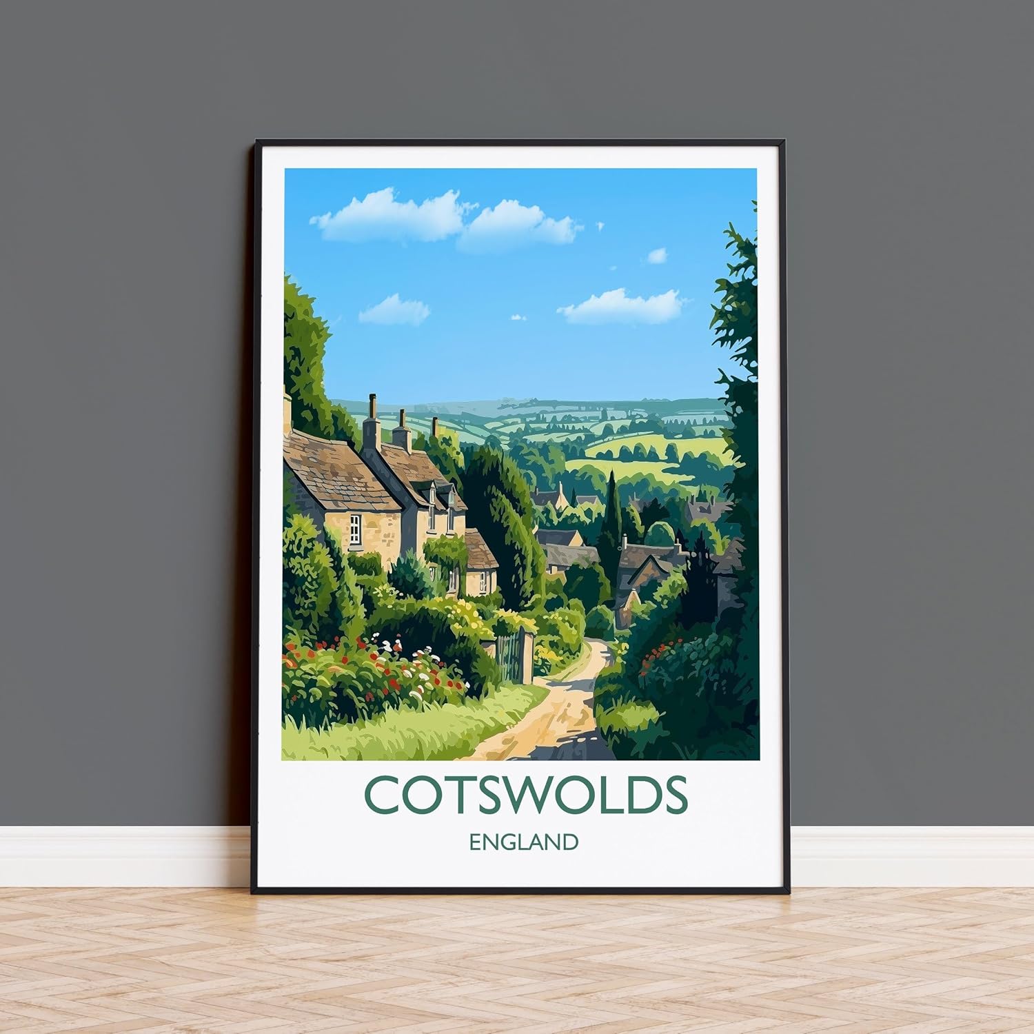 Generic Cotswolds Travel Print, Travel Poster of Cotswolds, England, Cotswolds Art, Cotswolds, Wall Art Print #248, white