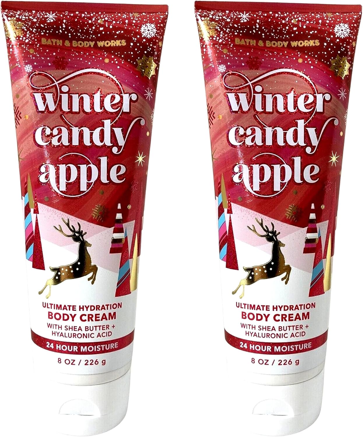 Bath & Body Works Ultimate Hydration Body Cream (Winter Candy Apple), 8.00 Ounce (Pack of 2)