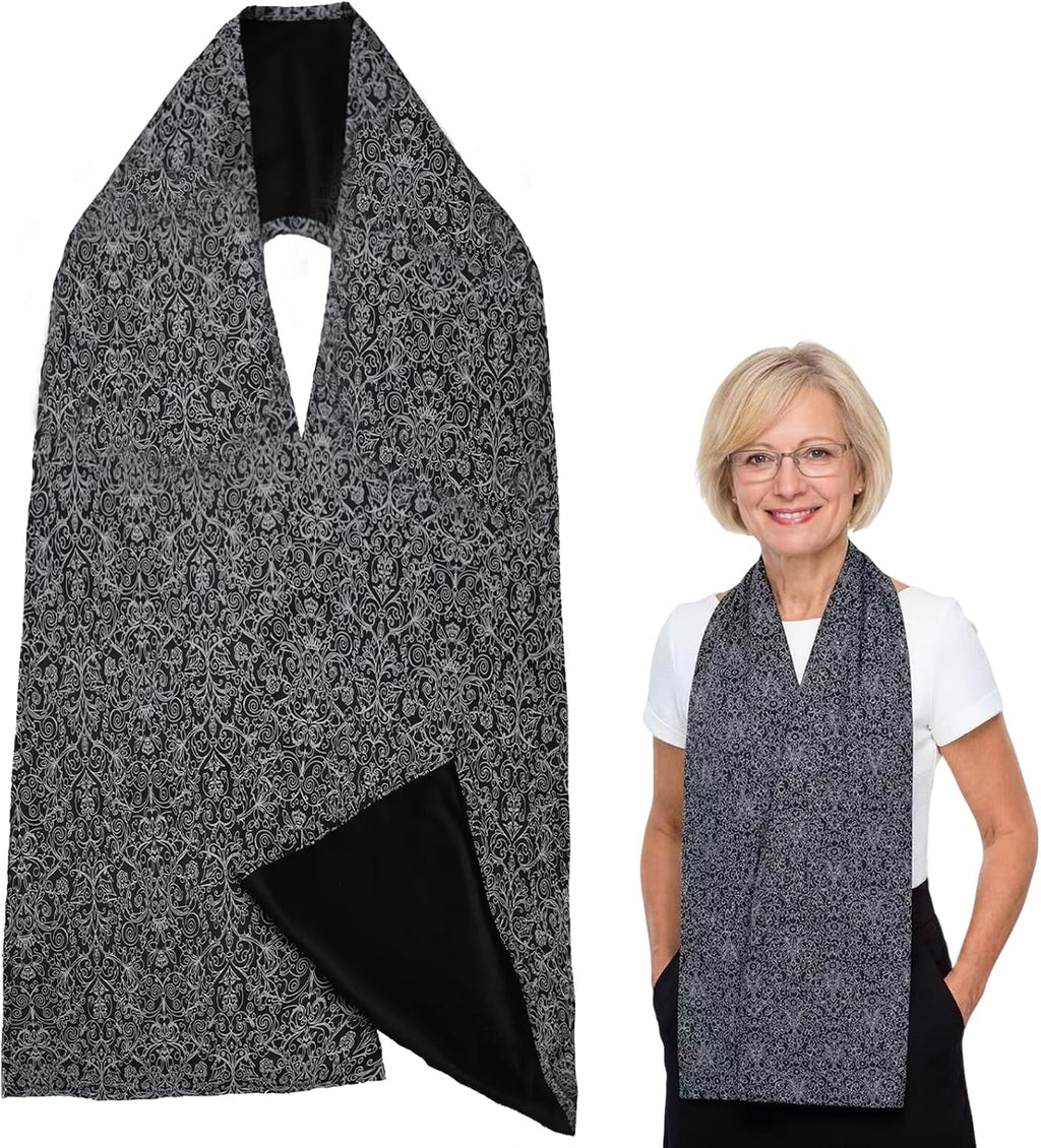 Washable Adult Bib Scarf for Senior Citizens & Elderly - Reversible Adult Bibs for Women and Men - Dining Clothing Protectors - Dining Scarf for Adults