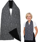 Washable Adult Bib Scarf for Senior Citizens & Elderly - Reversible Adult Bibs for Women and Men - Dining Clothing Protectors - Dining Scarf for Adults