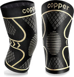 Copper Knee Braces for Women and Men 2 Pack, Knee Compression Sleeve for Knee Pain, Arthritis,ACL, Meniscus Tear, Joint Pain Relief, Knee Support for Running, Working Out, Fitness, Weightlifting-XL