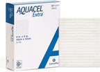 ConvaTec AQUACEL Extra 4"x5" Hydrofiber Absorbant Dressing for Moderate to Highly Exuding Wounds, Non-Woven Two-Dimensional Strengthening Fibers, Rectangle, 10ct Box