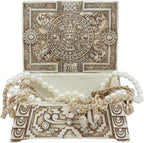 Ebros Gift Mexica Aztec Maya Solar Sun Gods and Goddesses Mesoamerican Calendar Jewelry Treasure Trinket Jewelry Box Figurine