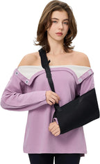 Magnetic Fleece Long Sleeve Post Shoulder Surgery Shirts for Women Tear Away Adaptive Clothing Rotator Cuff Recovery Shirt