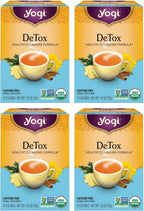 Yogi Tea DeTox Tea - 16 Tea Bags per Pack (4 Packs) - Organic Detox Tea for Digestive & Circulation Support - Includes Burdock, Dandelion, Ginger Root, Black Pepper, Cardamom & Juniper Berry