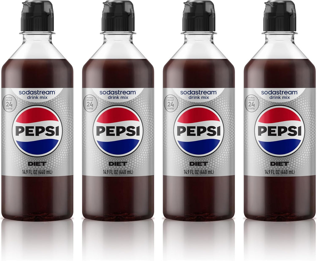 SodaStream® Diet Pepsi® New Pour Bottle Beverage Mix (440ml, Pack of 4)