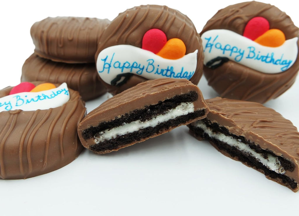 Philadelphia Candies Milk Chocolate Covered OREO Cookies, Happy Birthday Gift Net Wt 8 oz