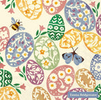 IHR Ideal Home Range Party Napkins Disposable 3-Ply Paper Lunch Napkin Pack, 6.5" x 6.5", Easter Eggs (Cream), 20-Count