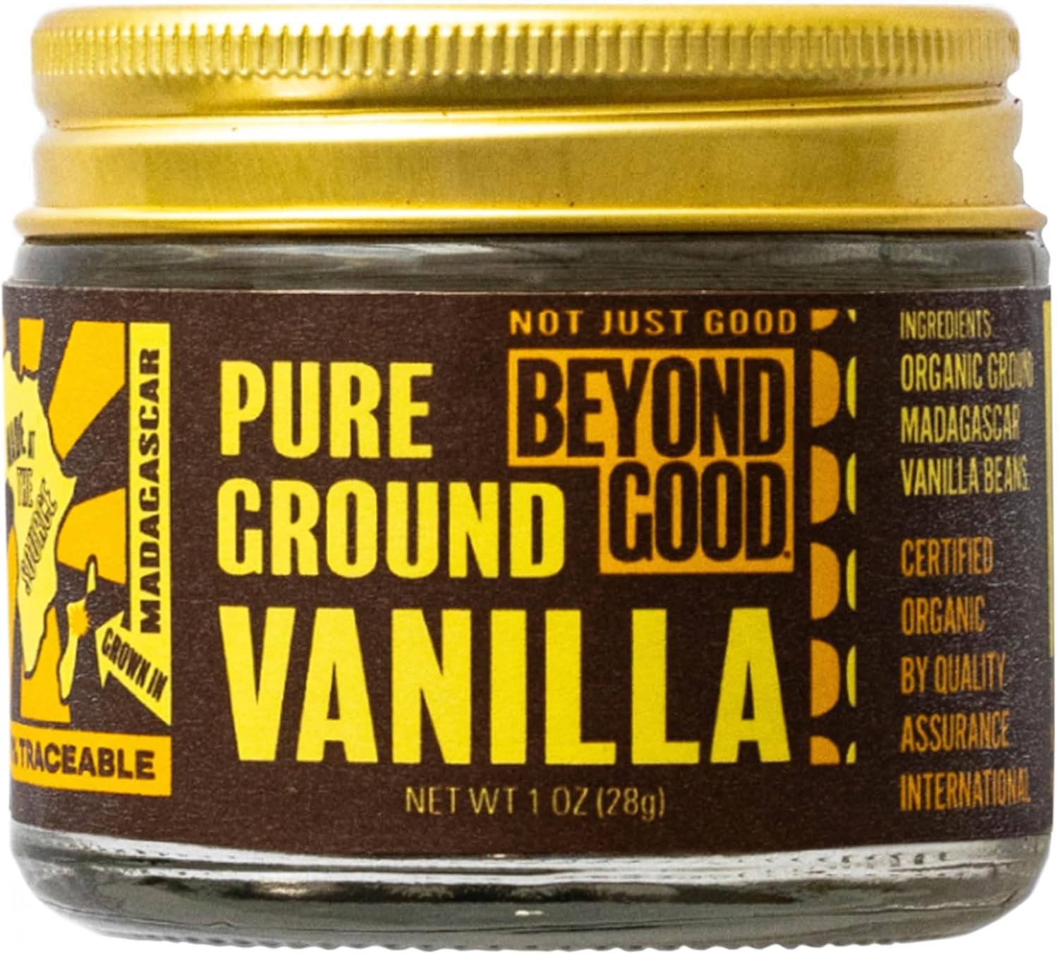 Organic Pure Ground Vanilla Powder | Pure Madagascar Grade A for Bakers, Chefs, Ice Cream Makers, and Home Cooks | Beyond Good Vanilla
