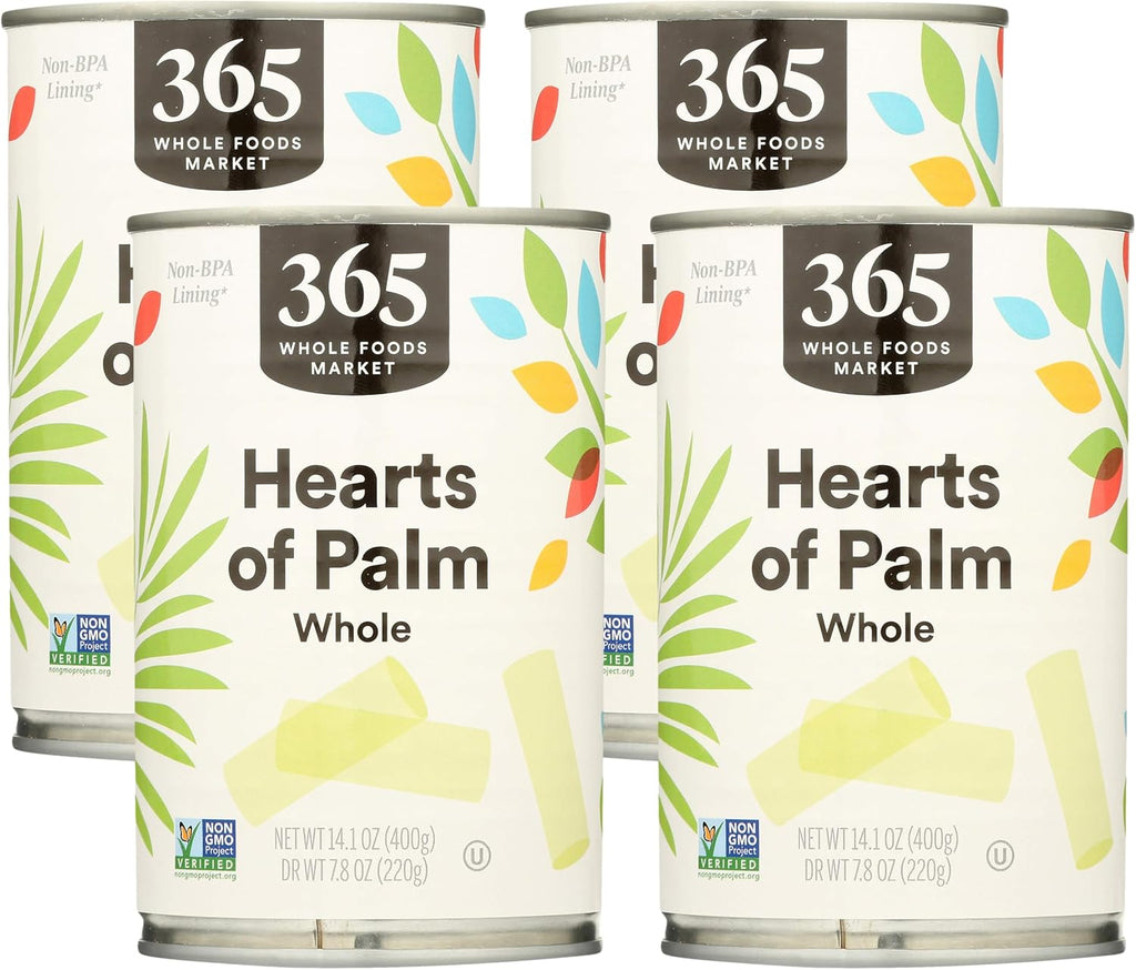 365 by Whole Foods Market, Whole Hearts Of Palm, 14.1 Ounce (Pack of 4)