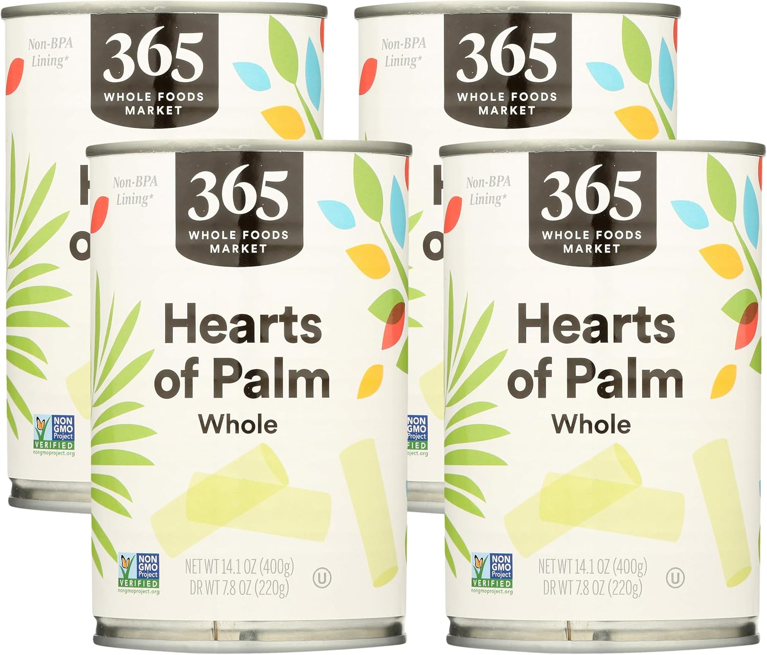 365 by Whole Foods Market, Whole Hearts Of Palm, 14.1 Ounce (Pack of 4)