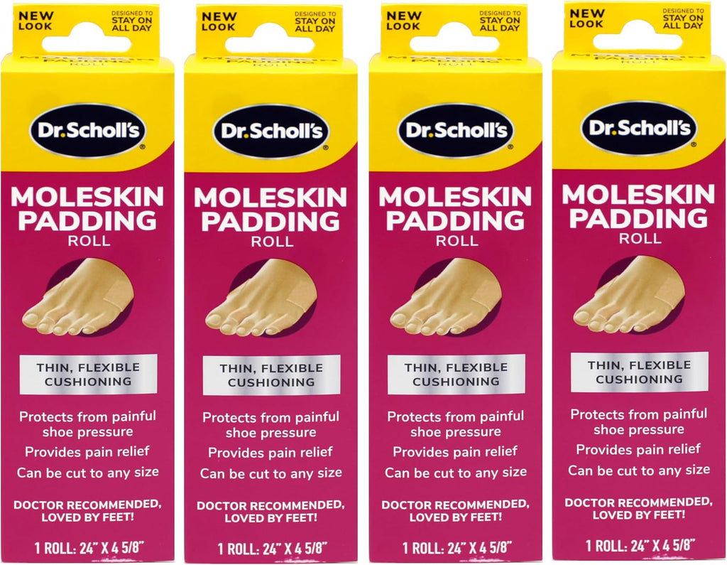 Dr. Scholl's Moleskin Plus Padding Roll 1 Each (Pack of 4)