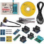 EZP2023 for New USB SPI Programmer Full Set + 12 Adapter Support 24 25 93 95 EEPROM Flash Bios Compatible with Windows EZP2019 (USB Programmer + 12 Adapter)
