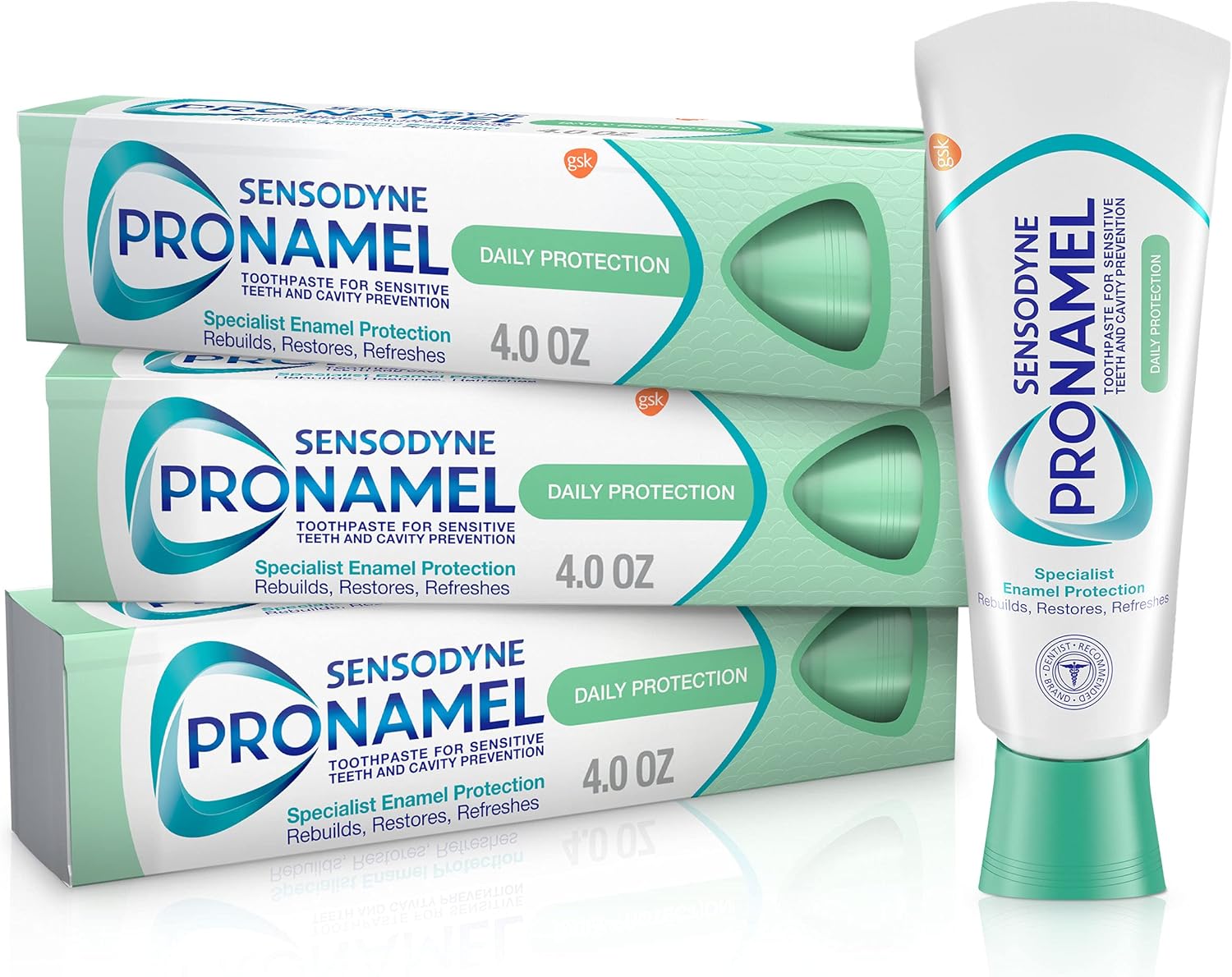 Sensodyne Pronamel Daily Protection Enamel Toothpaste for Sensitive Teeth, Mint Essence - 4 oz (Pack of 3)