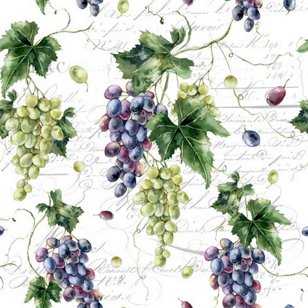 20 Napkins Food & Drink Juicy Grapes on Leaves as Table Decoration Paper Napkins with Motif Also for Decoupage and Decoupage 33 x 33 cm