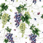 20 Napkins Food & Drink Juicy Grapes on Leaves as Table Decoration Paper Napkins with Motif Also for Decoupage and Decoupage 33 x 33 cm