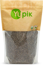 Yupik Organic Black Chia Seeds, 2.2 lb (35.2 oz), Gluten-Free, GMO-Free, Kosher, Vegan, Raw Plant-Based Superfood, Rich in Fiber, Source of Omega-3, Gels Easily, Perfect for Smoothies & Chia Pudding