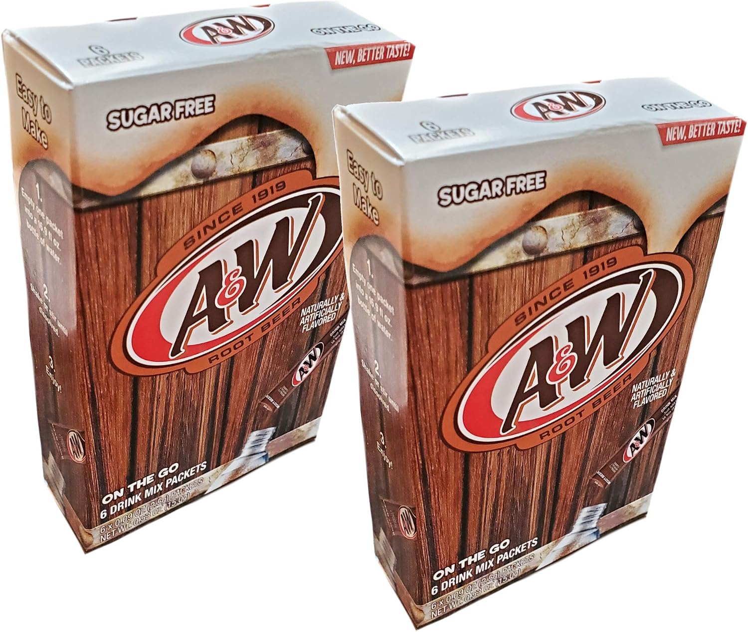 A&W Root Beer Caffeine/Sugar Free Classic On-the-Go Drink Mix Packets - 2 Pk (12 ct)