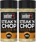 Weber Steak 'n Chop Seasoning, 6 Ounce Shaker (Pack of 2)