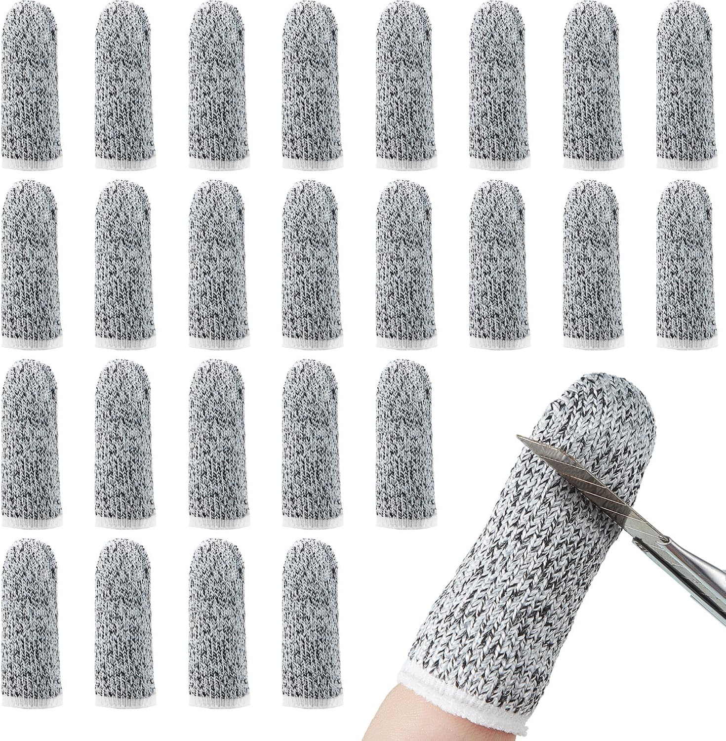 Honoson 20 Pieces Cut Resistant Finger Cots Protection Reusable Finger Thumb Protector Gloves for Kitchen Sculpture Work (2.2 Inch)