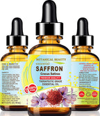 Botanical Beauty Saffron Oil (Kesar) Crocus Sativus Essential Oil 100% Natural for Face, Skin, Body, Hair, Nail Care, Dried and Damaged Skin, Aromatherapy 0.33 Fl Oz - 10 ml